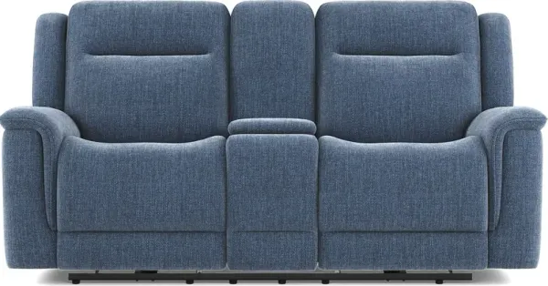 Meadow Park Cobalt Dual Power Reclining Console Loveseat