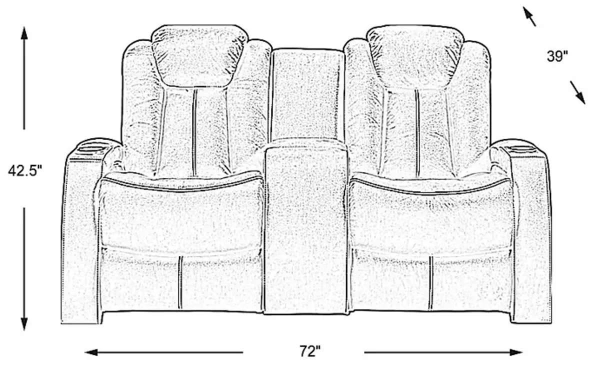 Crestline Brown Dual Power Reclining Console Loveseat