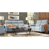 Corby Lane Ocean 7 Pc Living Room with Dual Power Reclining Sofa