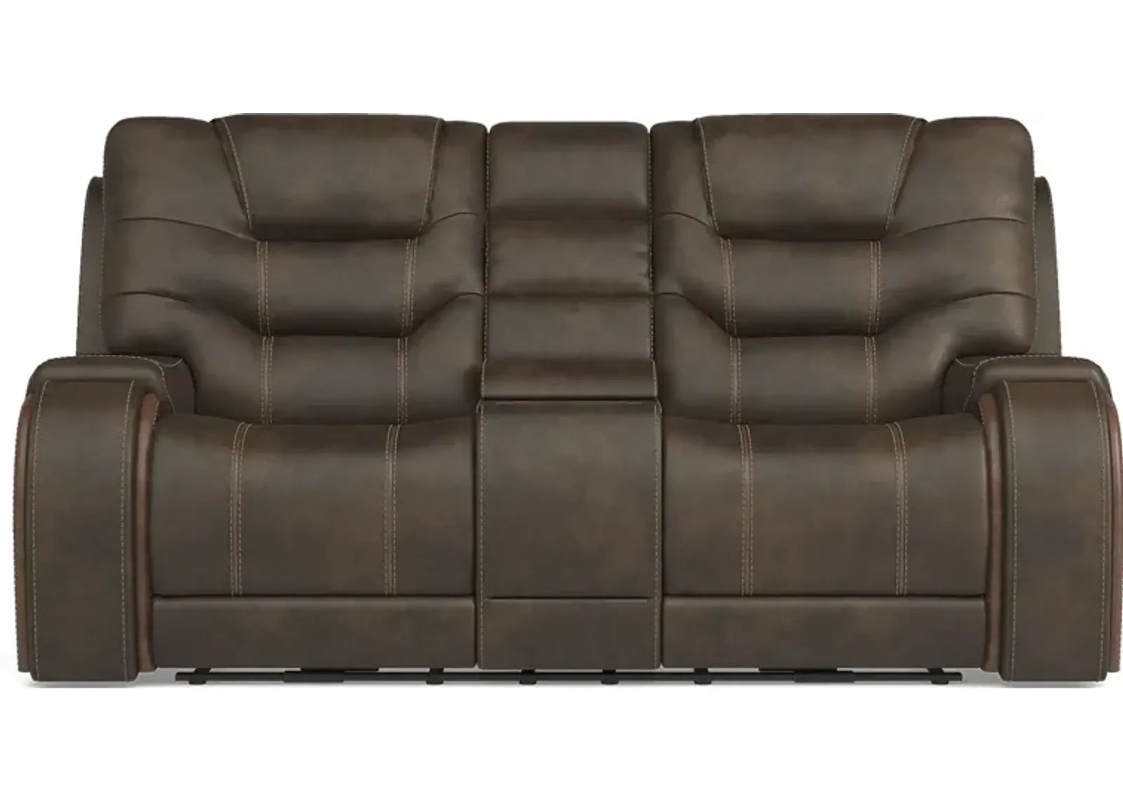 Laredo Springs Brown Dual Power Reclining Console Loveseat