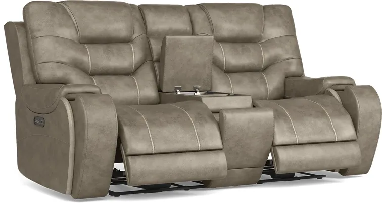 Laredo Springs Gray Dual Power Reclining Console Loveseat