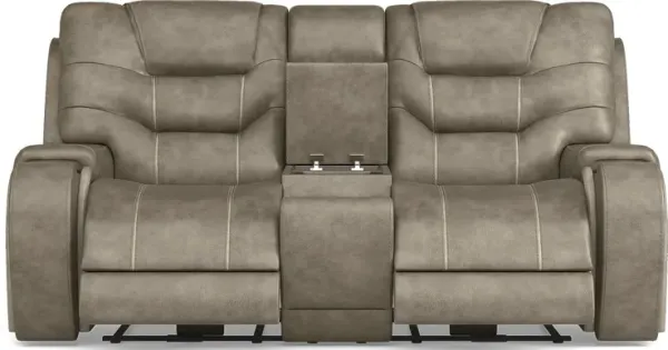 Laredo Springs Gray Dual Power Reclining Console Loveseat