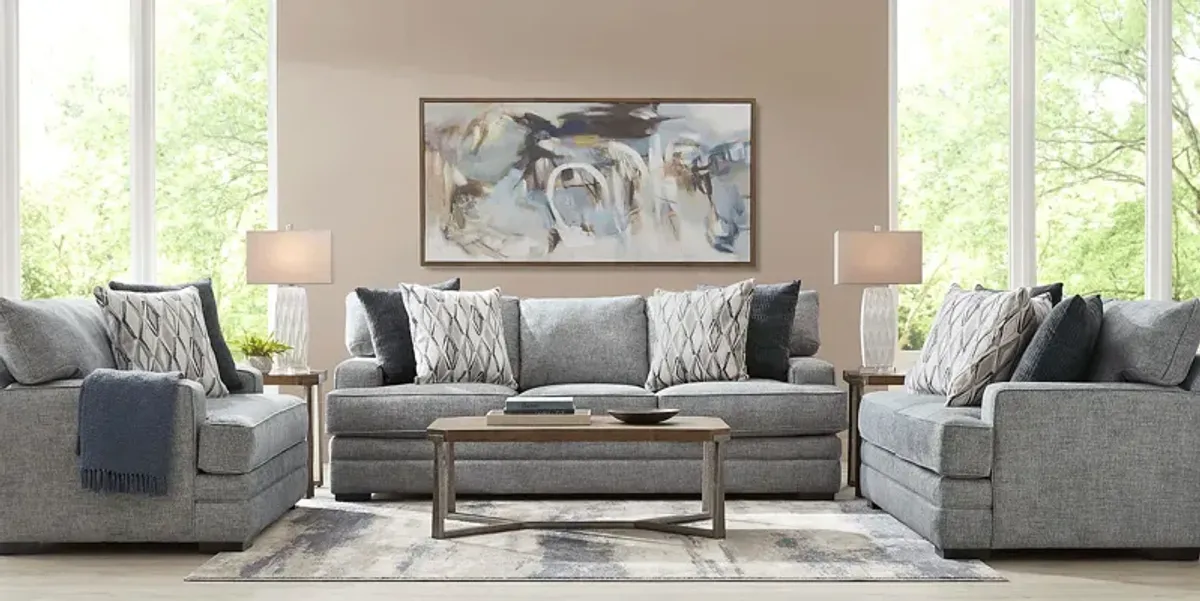 Morgan Falls Blue 8 Pc Living Room