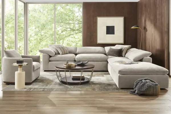 The Flow Gray 5 Pc Sectional