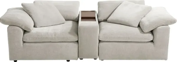 The Flow Gray 3 Pc Sectional with Console