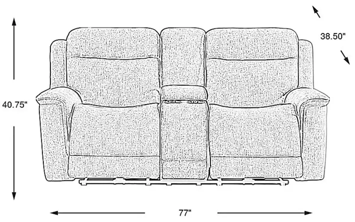 Kamden Place Cobalt Dual Power Reclining Loveseat