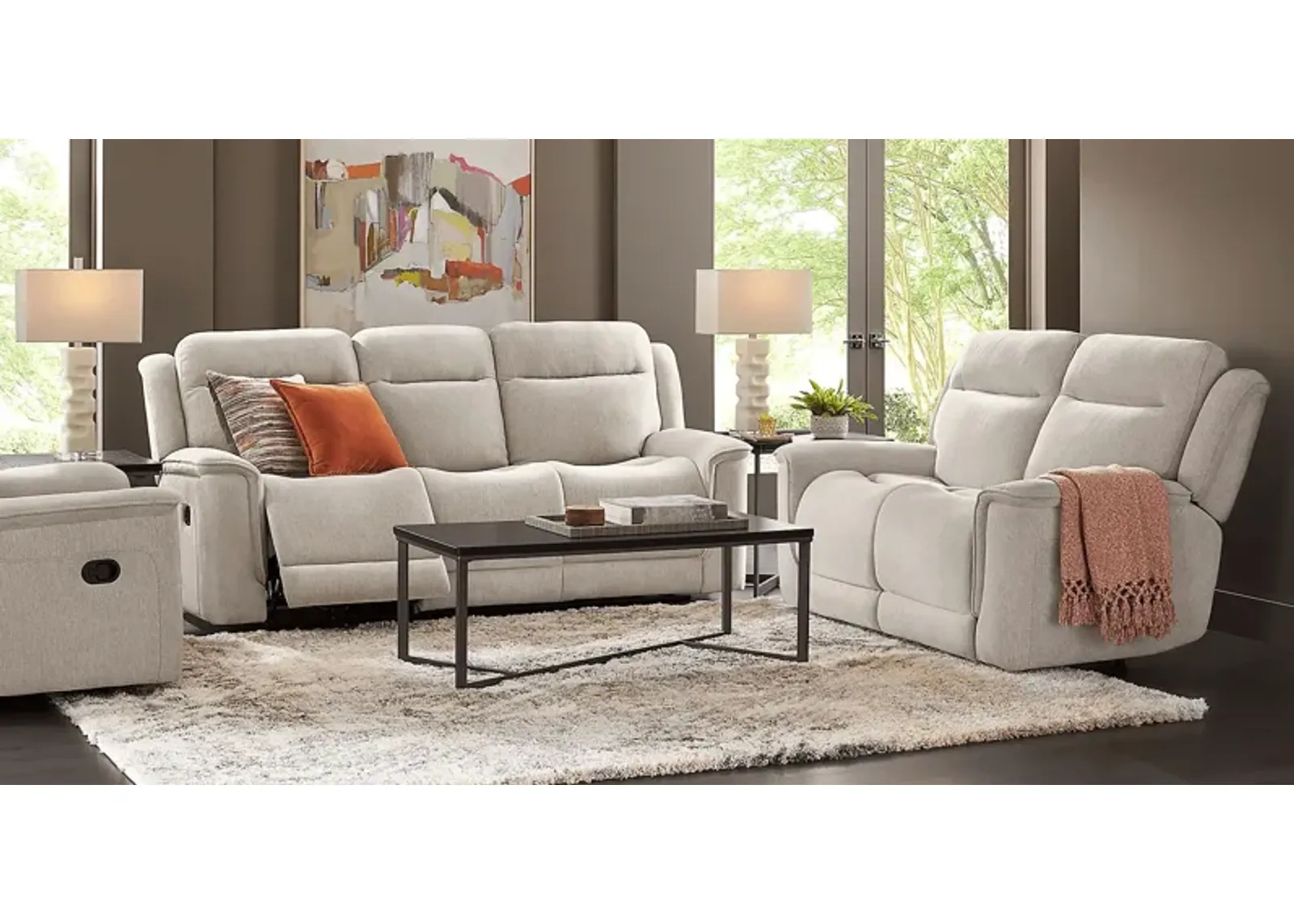 Kamden Place Cement 7 Pc Living Room with Reclining Sofa