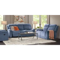 Kamden Place Cobalt 7 Pc Living Room with Reclining Sofa
