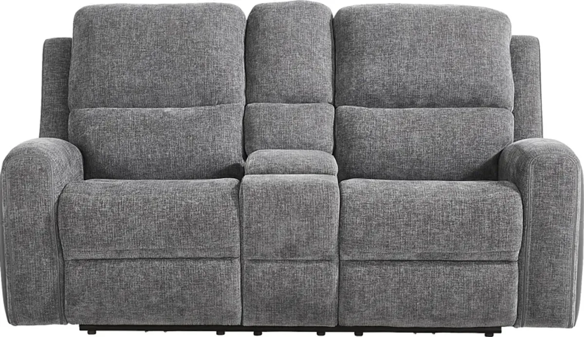 Harrison Charcoal Dual Power Reclining Loveseat