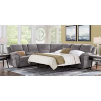 Kenmore Heights Charcoal 8 Pc Power Reclining Gel Foam Sleeper Sectional Living Room