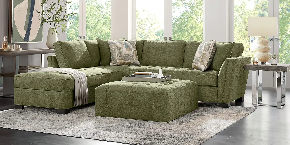 Calvin Heights Avocado Chenille 2 Pc Sectional