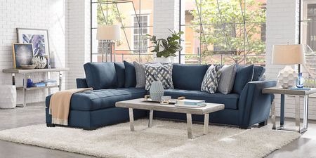 Calvin Heights Sapphire Microfiber 2 Pc Sectional