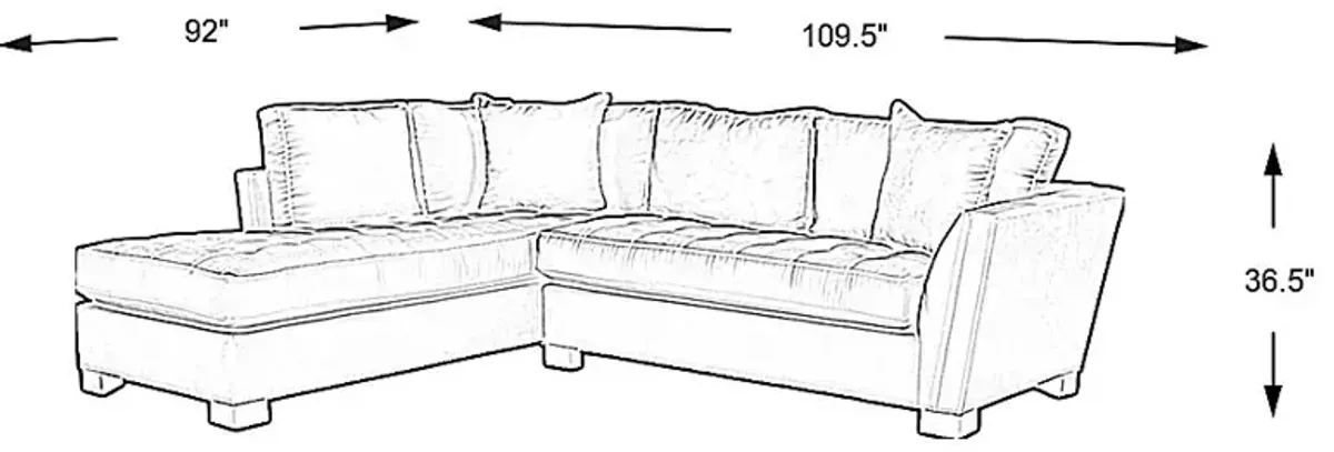 Calvin Heights Steel Microfiber 2 Pc Sectional