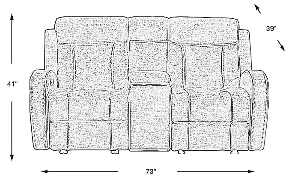 Copperfield Gray Dual Power Reclining Console Loveseat