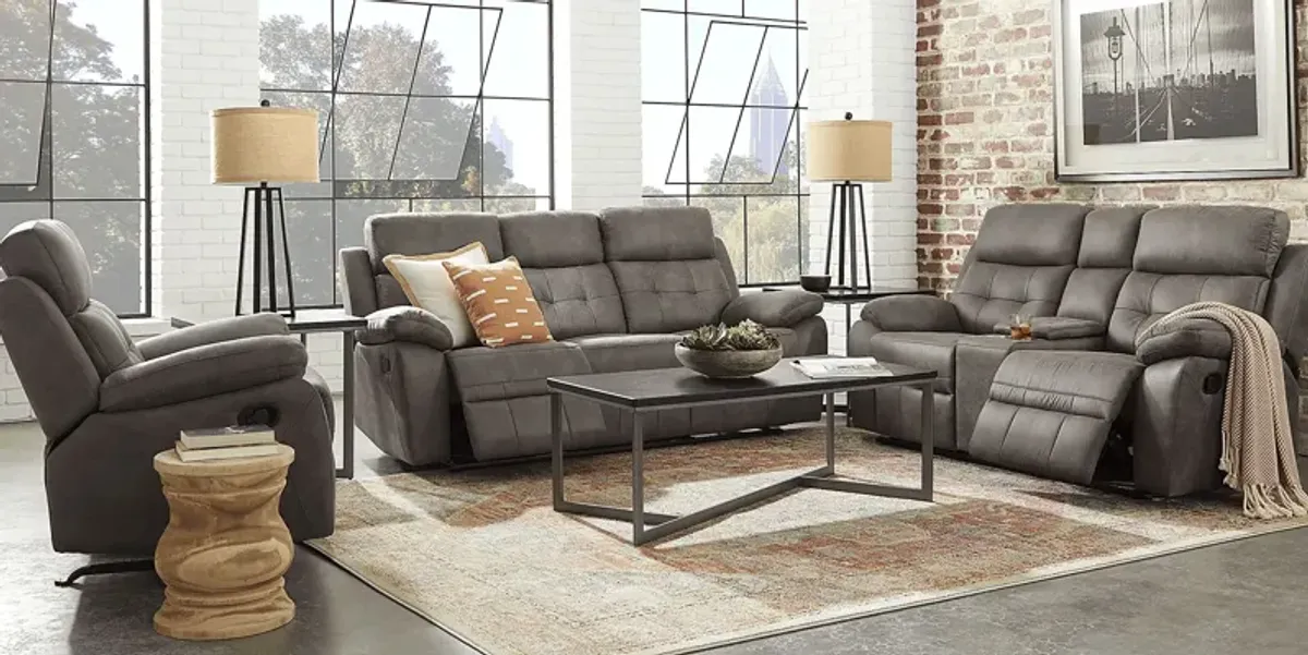 Hanton Heights Slate 3 Pc Reclining Living Room