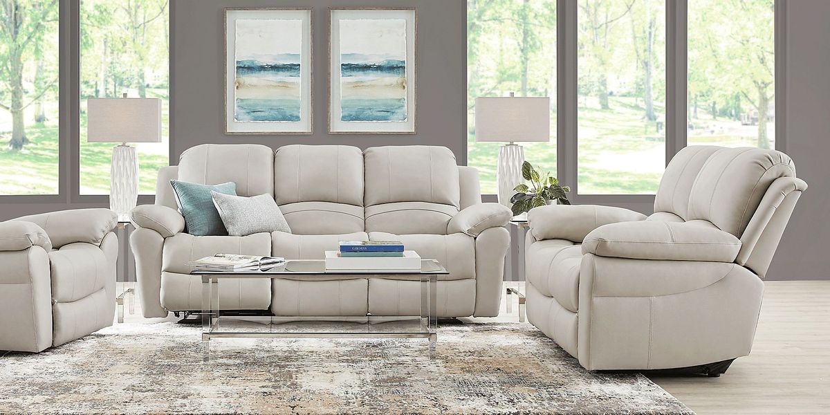 Vercelli Way Stone Leather 2 Pc Living Room with Reclining Sofa