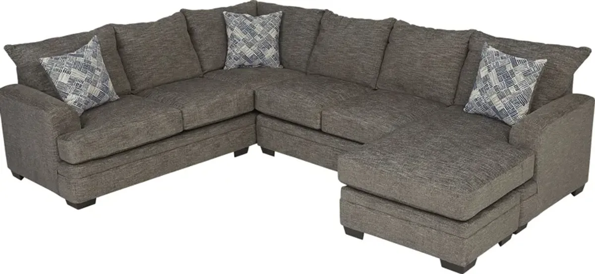 Copley Court Pewter 2 Pc Sleeper Sectional