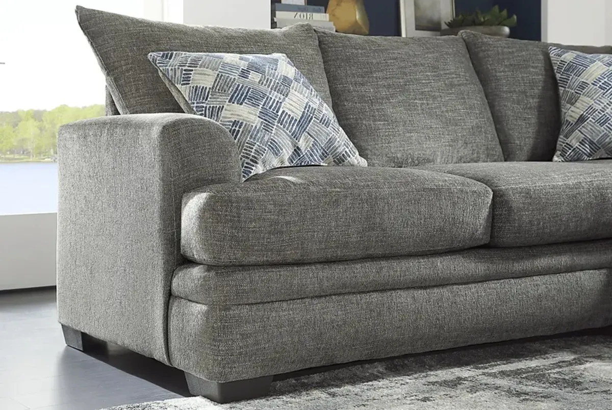 Copley Court Pewter 2 Pc Sleeper Sectional