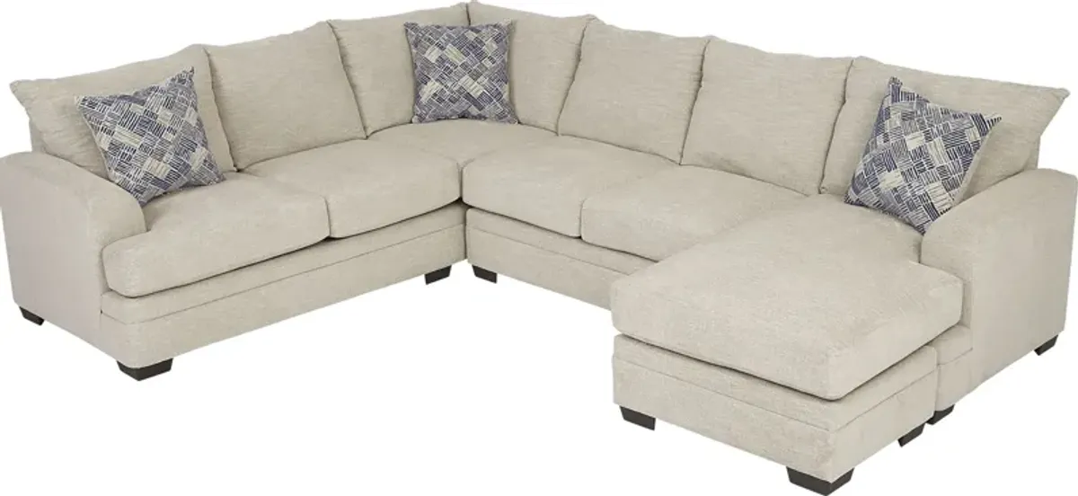 Copley Court Parchment 2 Pc Gel Foam Sleeper Sectional