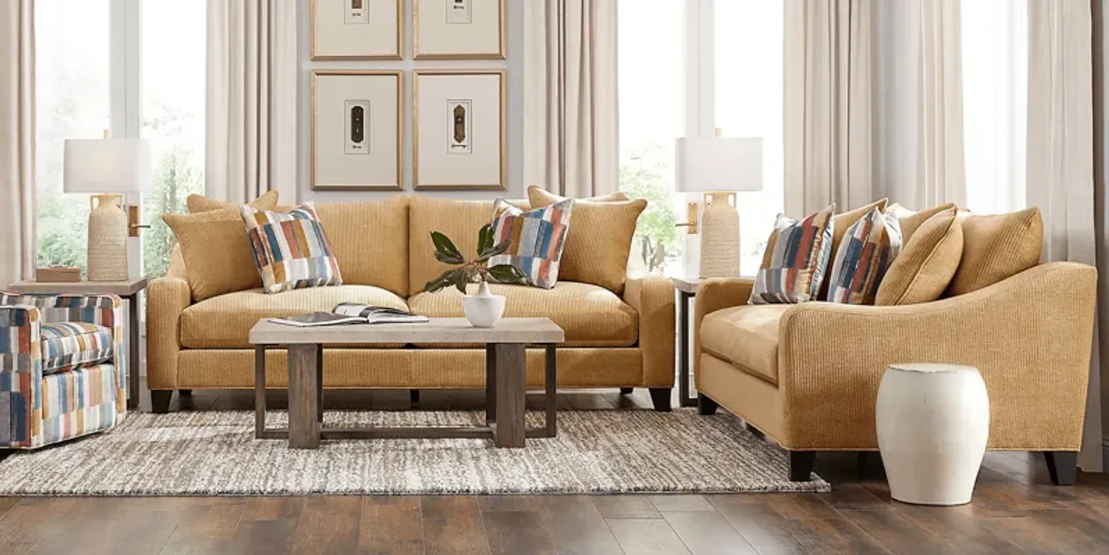 Cambria Gold 8 Pc Living Room