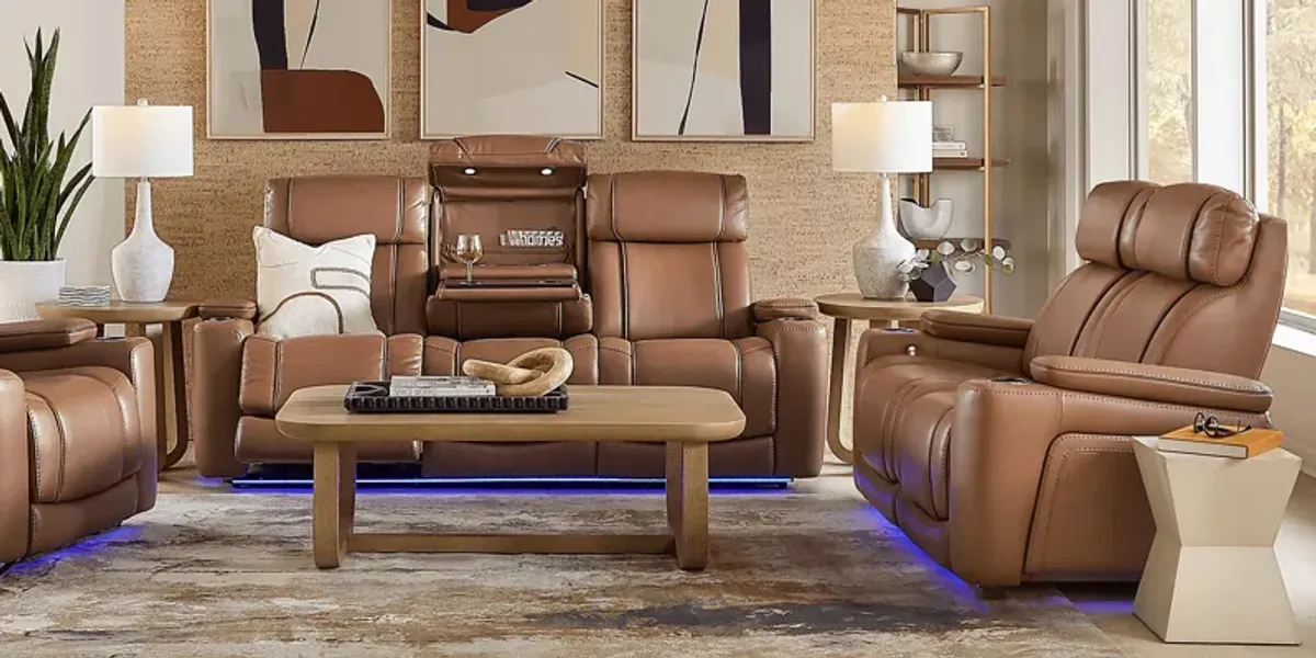 Haven Point Saddle 7 Pc Living Room with Dual Power Reclining Sofa