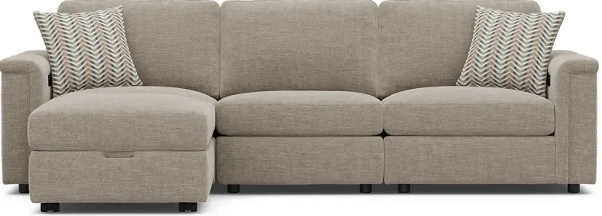 Tempo Modular Beige 4 Pc Sectional with Audio