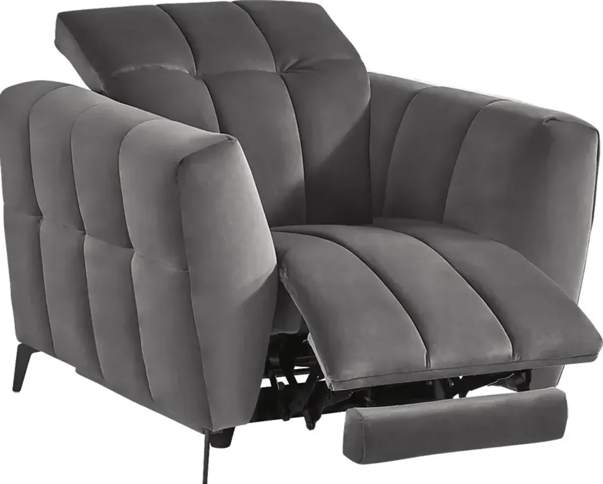 Belden Place Gray Dual Power Recliner