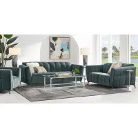 Belden Place Teal 8 Pc Dual Power Reclining Living Room
