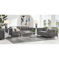 Belden Place Gray 8 Pc Dual Power Reclining Living Room