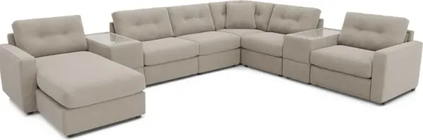 Beige 8 Pc ModularOne with Media Consoles