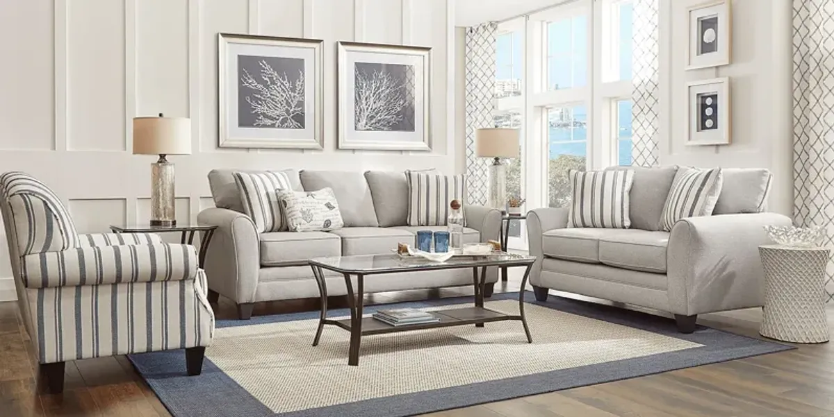 Beachfront Silver 2 Pc Living Room