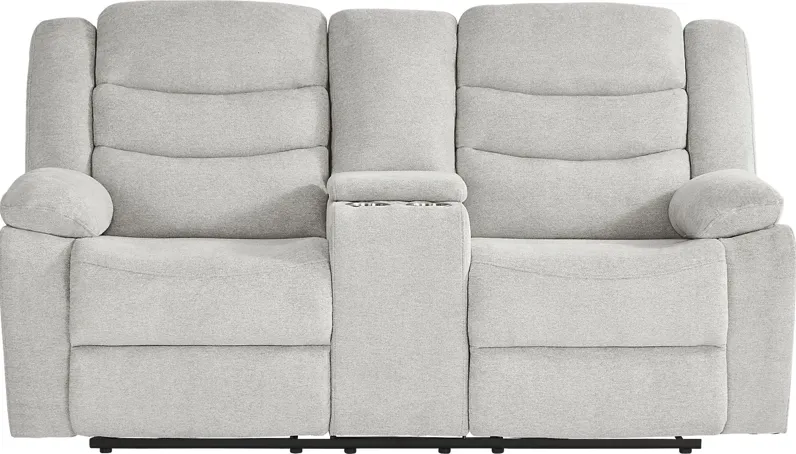 Swansea Gray Reclining Console Loveseat