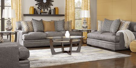 Palm Springs Silver 7 Pc Living Room