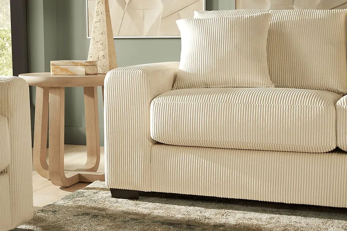 Cordelle Cream 7 Pc Living Room with Gel Foam Sleeper Sofa