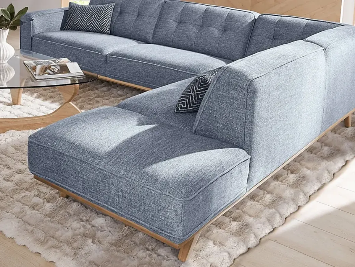 Stamford Bridge Denim 5 Pc Sectional Living Room