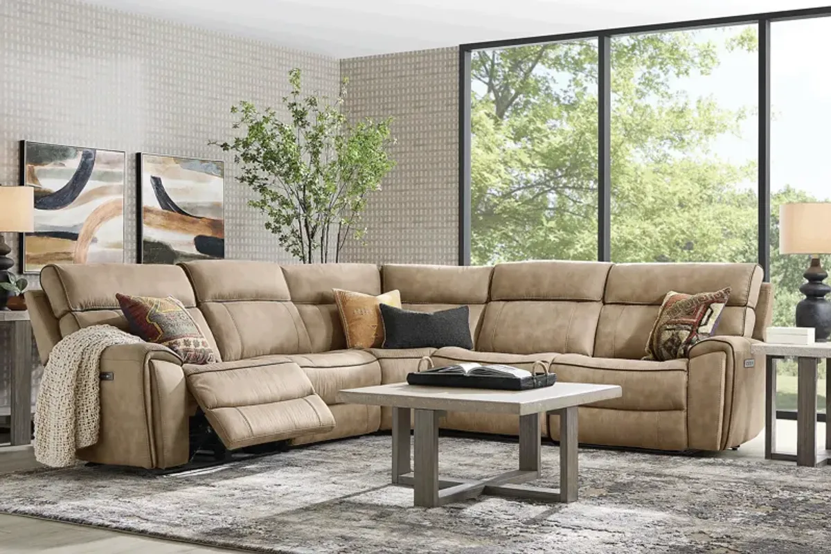 Bradshaw Place Stone 5 Pc Dual Power Reclining Sectional