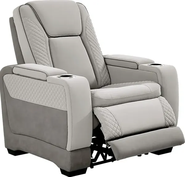 Donovan Park Gray Dual Power Recliner