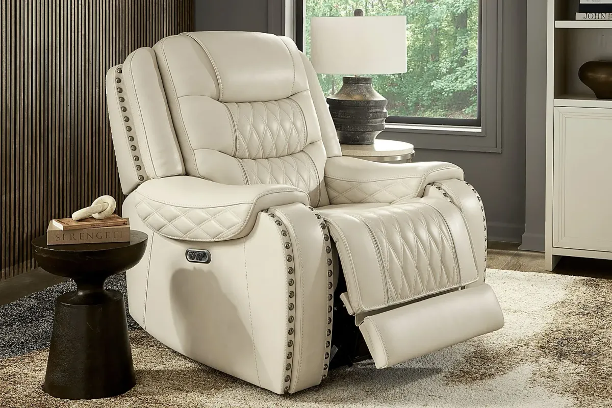 Marquee Cream 8 Pc Leather Triple Power Reclining Living Room