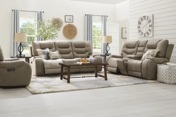 Laredo Springs Gray 3 Pc Dual Power Reclining Living Room