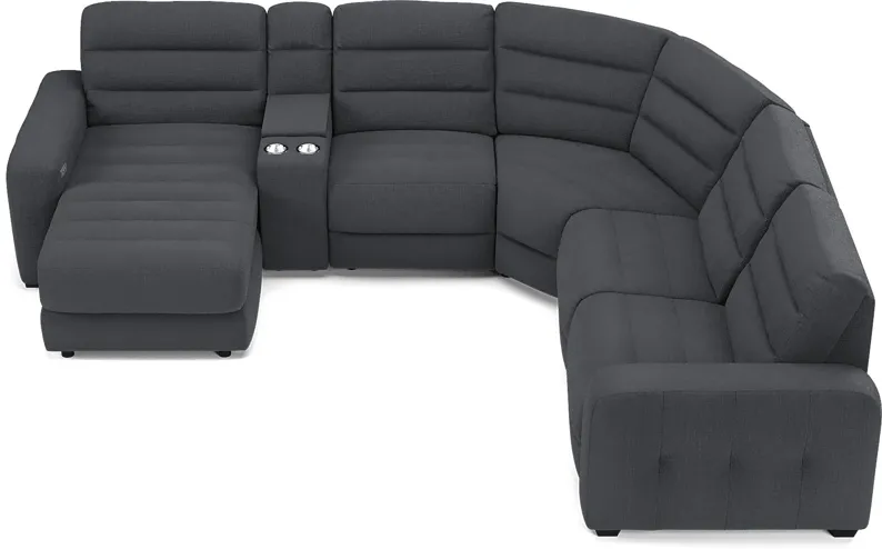 Runyon Canyon Navy 6 Pc Power Reclining Sectional