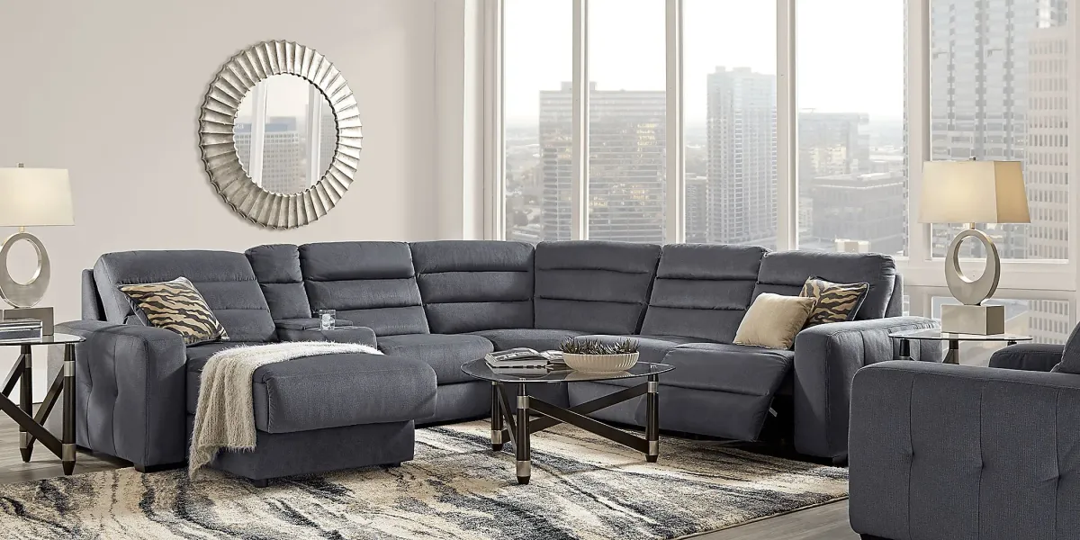 Runyon Canyon Navy 6 Pc Power Reclining Sectional