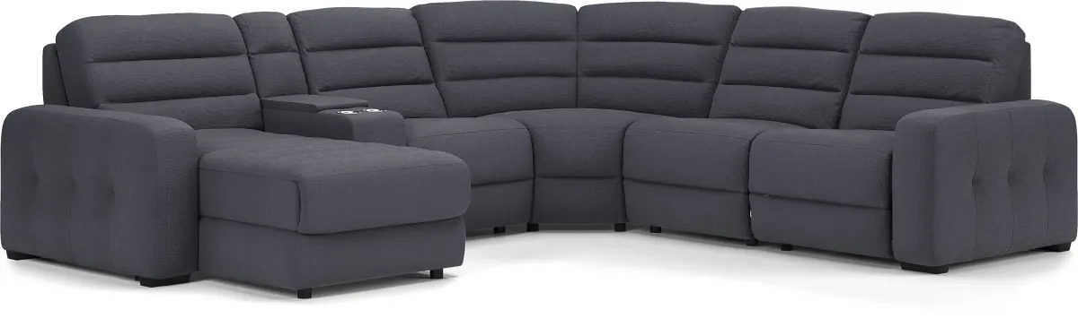 Runyon Canyon Navy 6 Pc Power Reclining Sectional