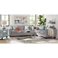 Alanis Bay Gray 7 Pc Living Room with Gel Foam Sleeper Sofa