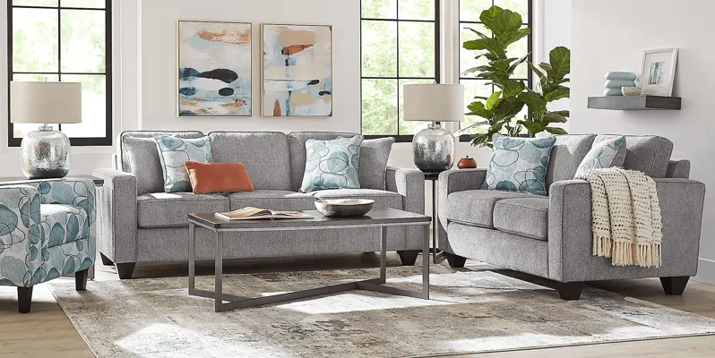 Alanis Bay Gray 7 Pc Living Room with Gel Foam Sleeper Sofa