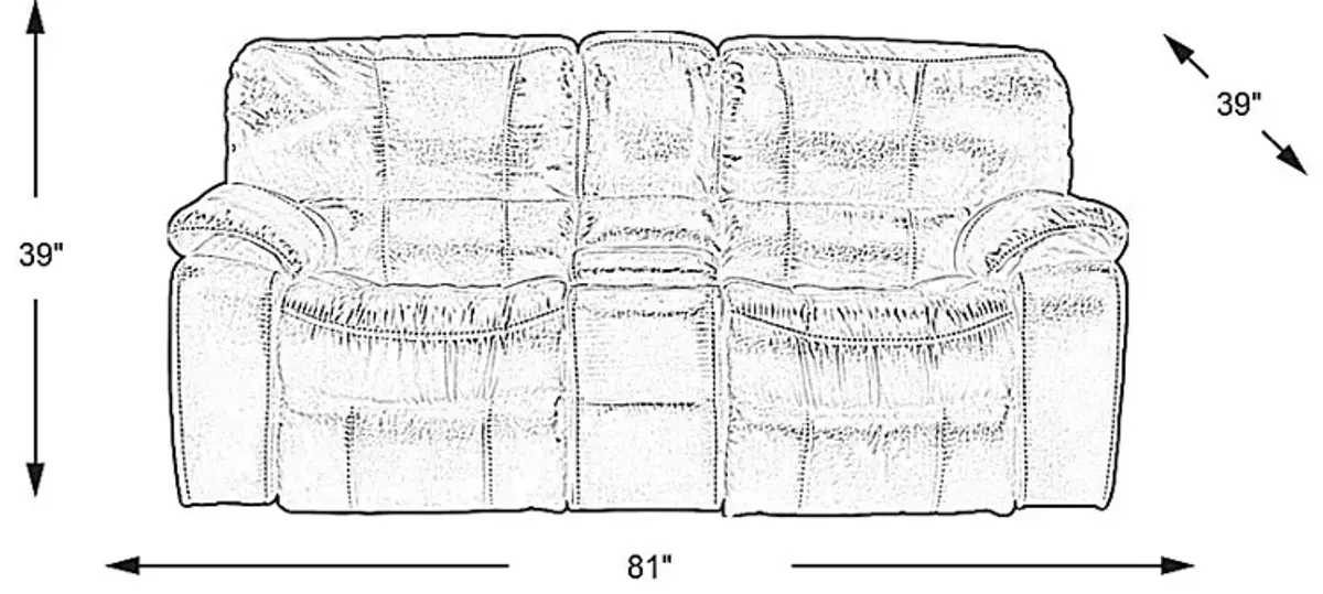 Alpen Ridge Silt Reclining Glider Console Loveseat