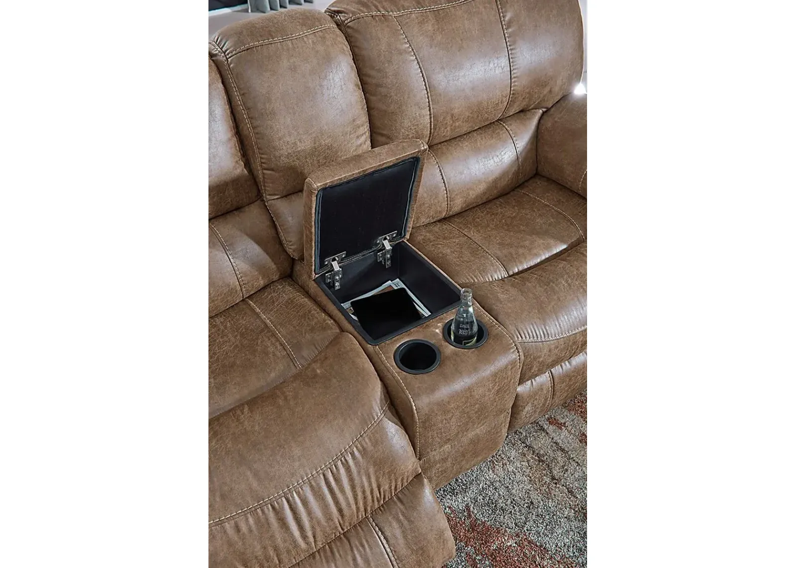 Alpen Ridge Silt Reclining Glider Console Loveseat