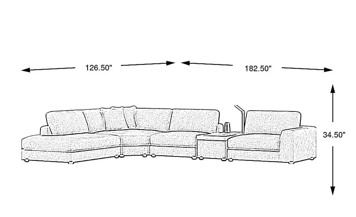 Gray 5 Pc ModularThree with Media Console