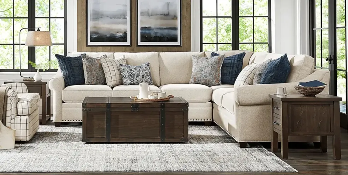 Parkview Beige 5 Pc Sectional Living Room with Sleeper