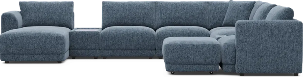 Navy 9 Pc ModularFour with Media Consoles