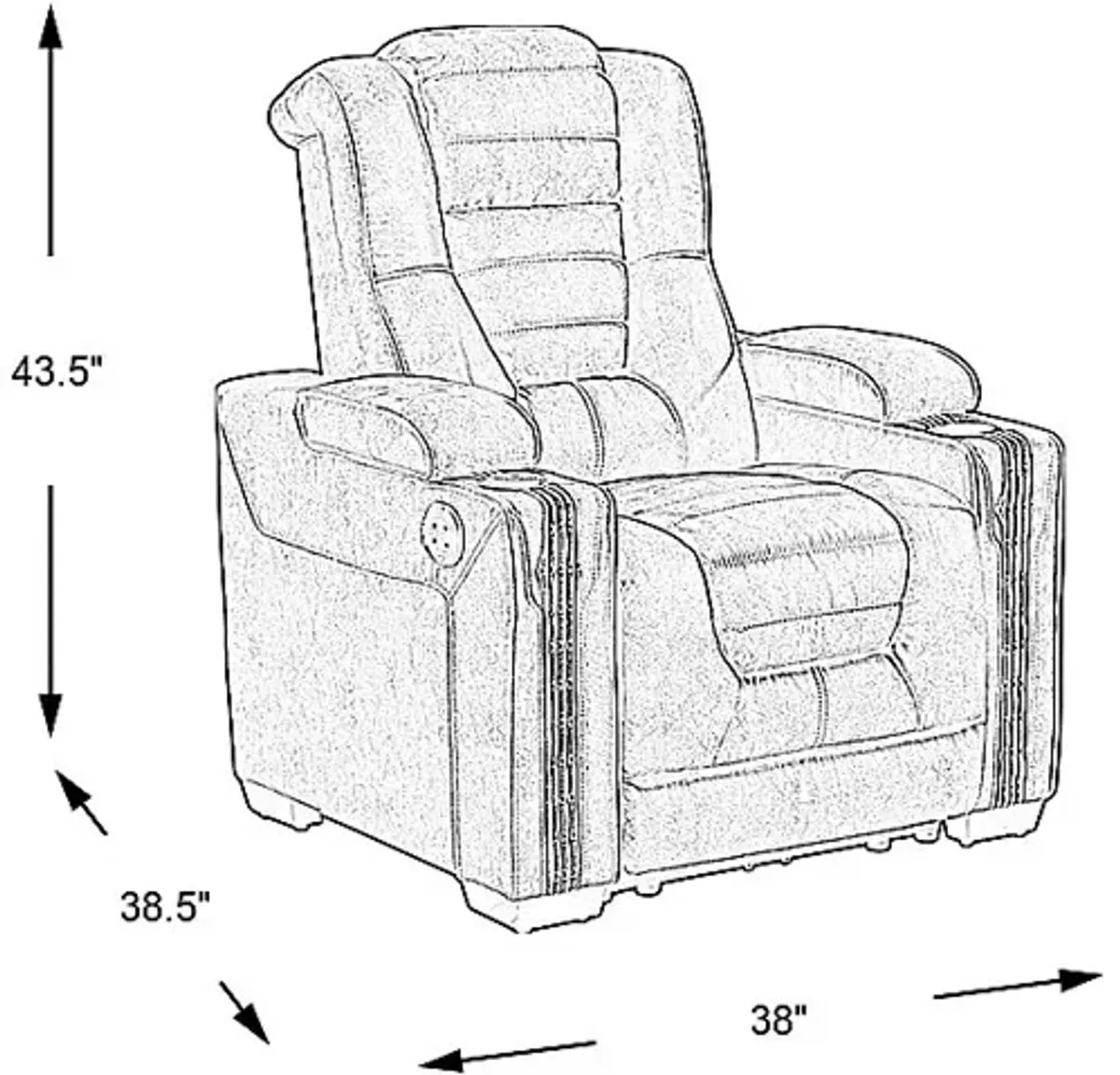 Chief Taupe Dual Power Recliner